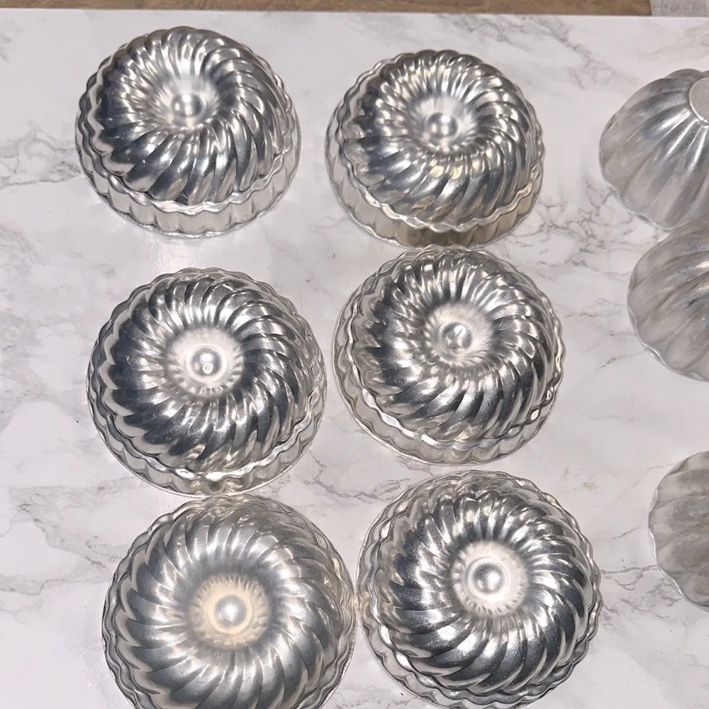 Set of vintage Silver Metal Baking Molds